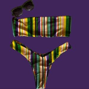Striped Strapless Bikini
